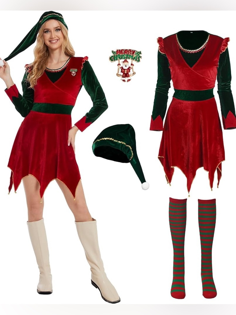 Elf Christmas Halloween Costume Size 3XL
